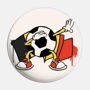 Dabbing Soccer Ball Cartoon Belgium Belgian Flag Football Pin