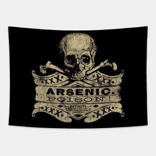 Vintage Arsenic Skull Poison Label Halloween Tee Tapestry