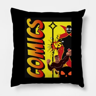 Comic Superguy with BAD GUY Pillow