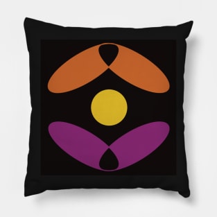 Abstract Pink, Orange & Yellow Shape Pillow
