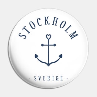 Stockholm capital of Sweden Anchor Vintage Design Pin