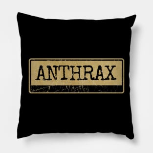 Aliska text black retro - ANTHRAX Pillow