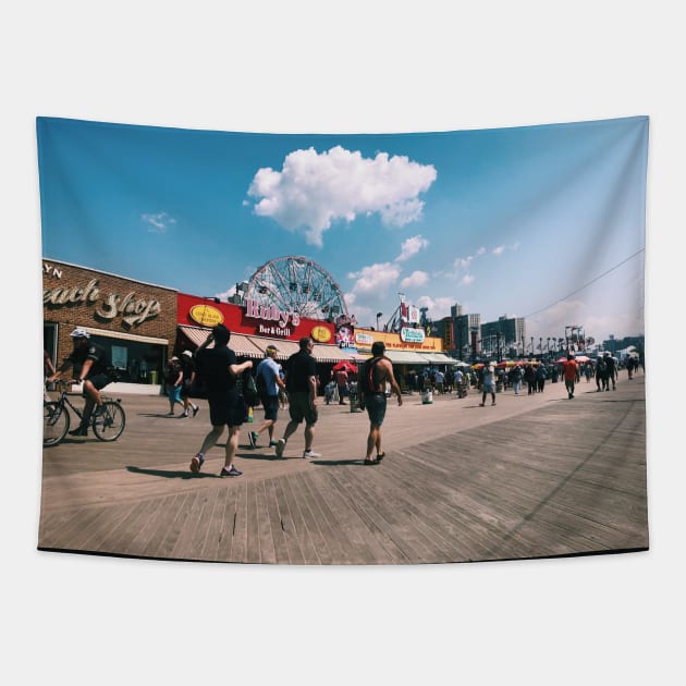 Coney Island Boardwalk NYC Summer Tapestry by offdutyplaces