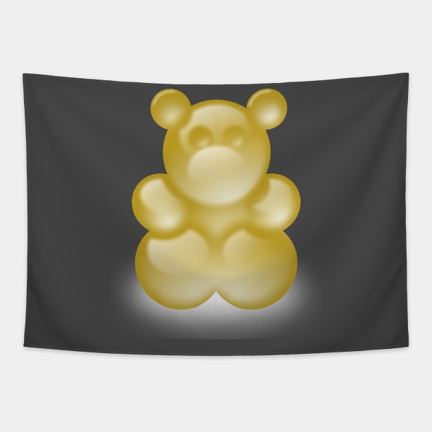 Gold gummy bear Tapestry by MGuyerArt