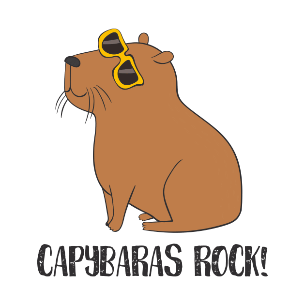 Capybaras Rock! Funny Cute Capybara Love by Dreamy Panda Designs