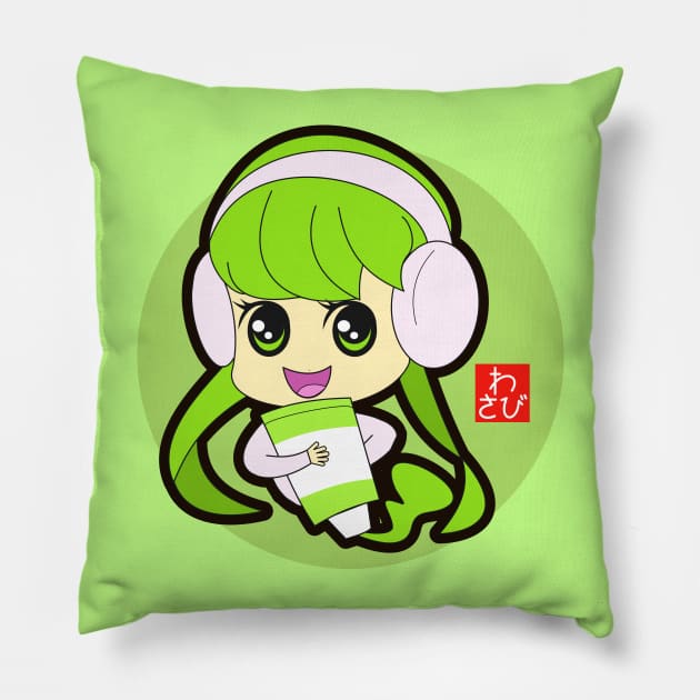 Wasabi Girl Pillow by Johnitees