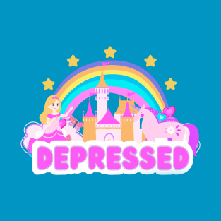 Depressed Unicorn Rainbow T-Shirt