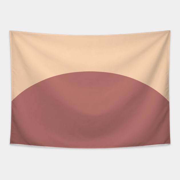Minimal Cream and Terracotta Abstract Sunrise Tapestry by speckled