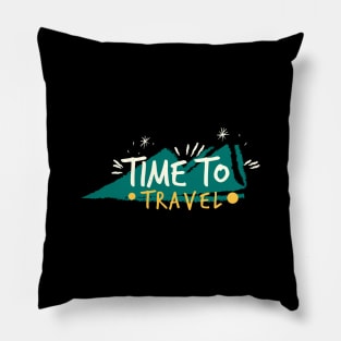 Time To Travel Across The Globe Towards Mountains & Sea Pillow