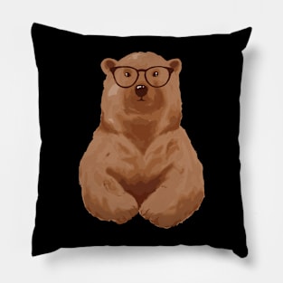 Bear with Glasses Wise Bear Clever Bear Smart Bear Hipster Bear Lover Shirt Pillow