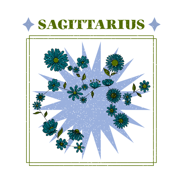 Floral Zodiac: Astrology Sign Sagittarius by fallingspaceship