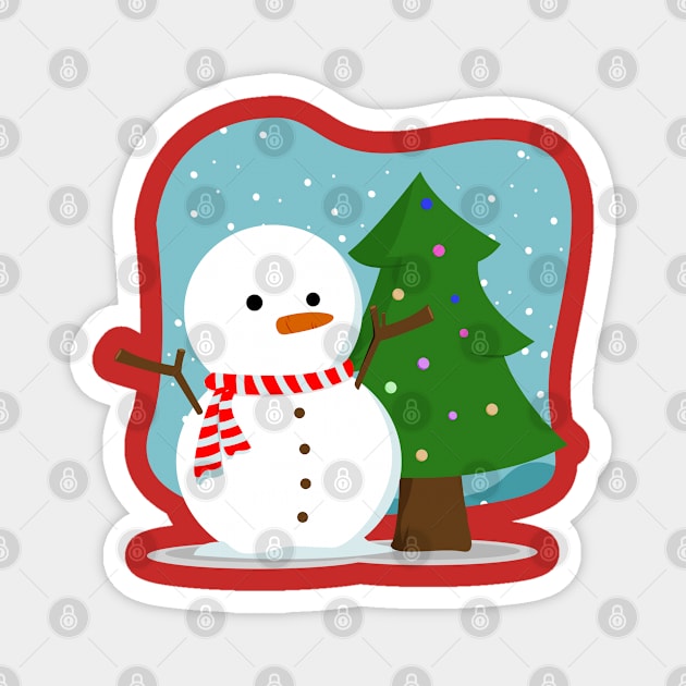 Snowman Christmas Magnet by Arviana Design