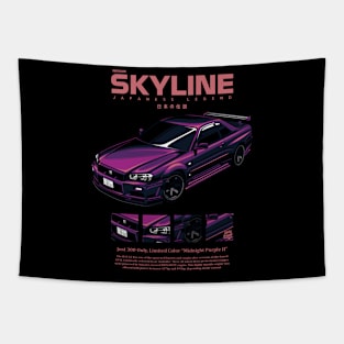 SKYLINE R34 MIDNIGHT PURPLE Tapestry