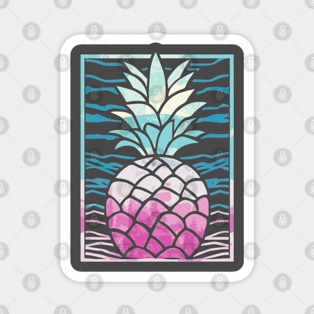 Pineapple - Tropical Colors - Summer Vibes Magnet by TuncGK