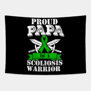 Proud Papa Of A Scoliosis Warrior Awareness Ribbon Father Tapestry
