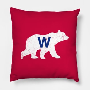 Vintage W Bear - Red Pillow