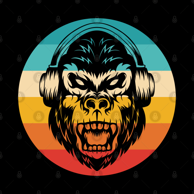 Retro Gorilla Headphones by Dojaja