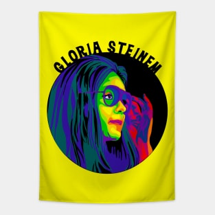 Gloria Steinem Rainbow Portrait Tapestry