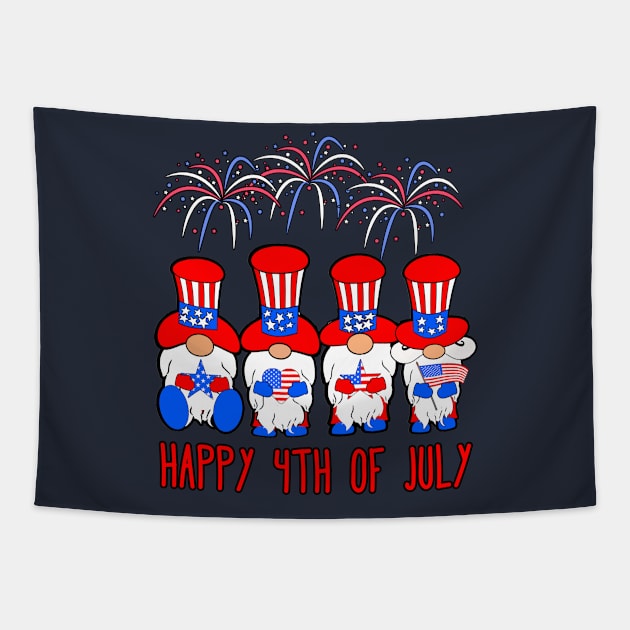 Patriotic Gnomes America Happy 4th of July Tapestry by Kdeal12