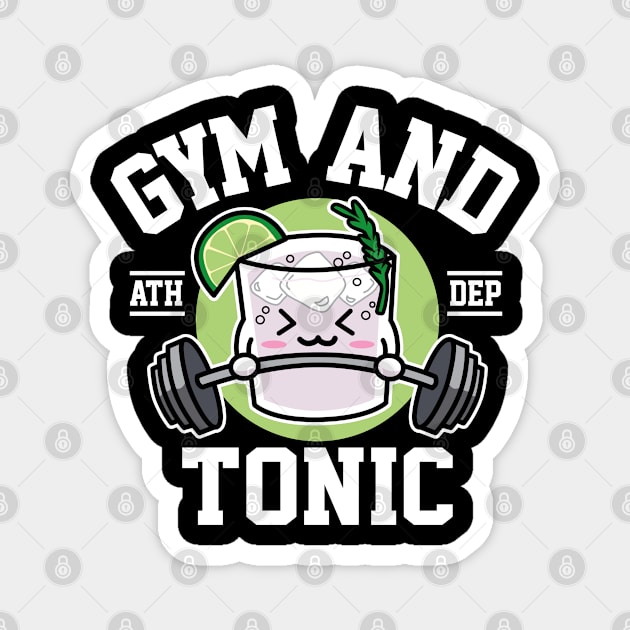 Gym and Tonic Cute Drink and Workout Magnet by DetourShirts