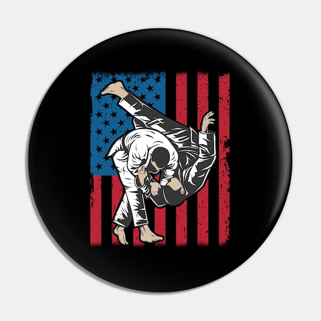 Judo - Judo USA Flag Pin by Kudostees