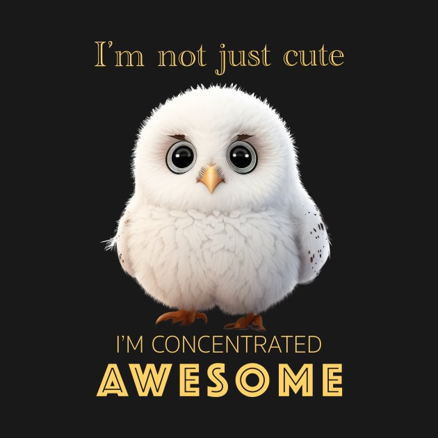 Owl Concentrated Awesome Cute Adorable Funny Quote by Cubebox