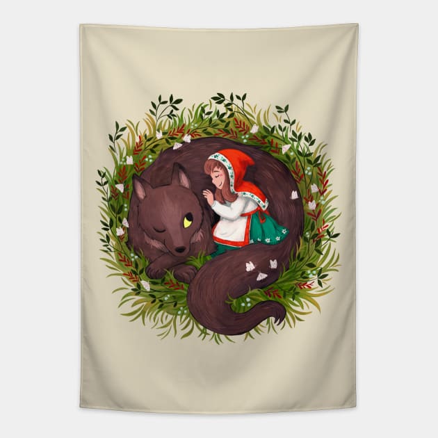 Little Red Riding Hood Tapestry by MichelleScribbles