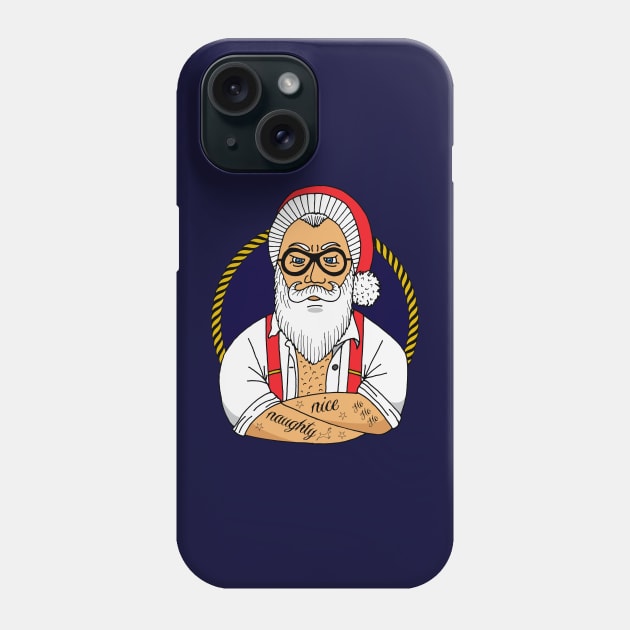 Christmas Hipster Santa Claus Phone Case by HotHibiscus