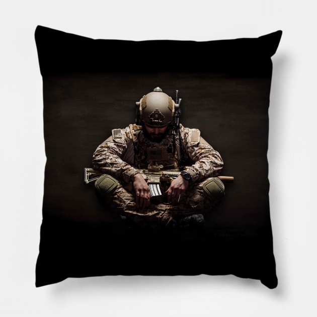 Lone Soldier Pillow by NeilGlover