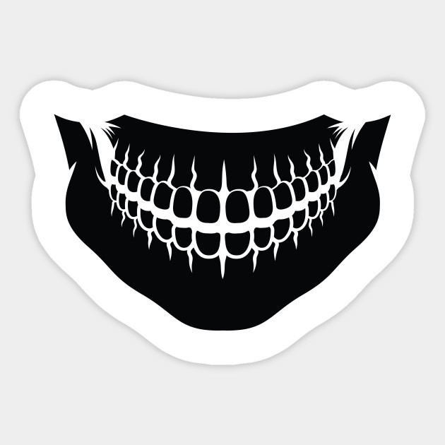 Scary Teeth Face Mask Scary Teeth Face Mask Sticker Teepublic