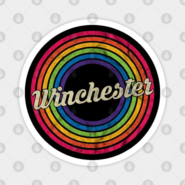 Winchester - Retro Rainbow Faded-Style Magnet by MaydenArt