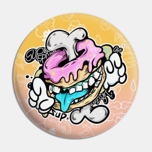 Dope donut character design Pin