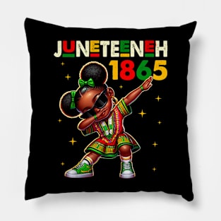 Juneteenth Dabbing Black Girls Queen Melanin Brown Skin Dab Pillow