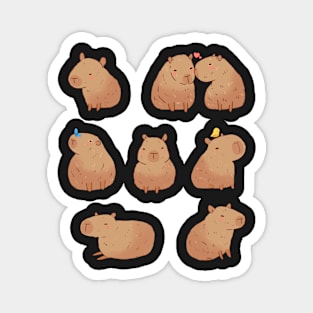 Cute capybaras drawing Magnet