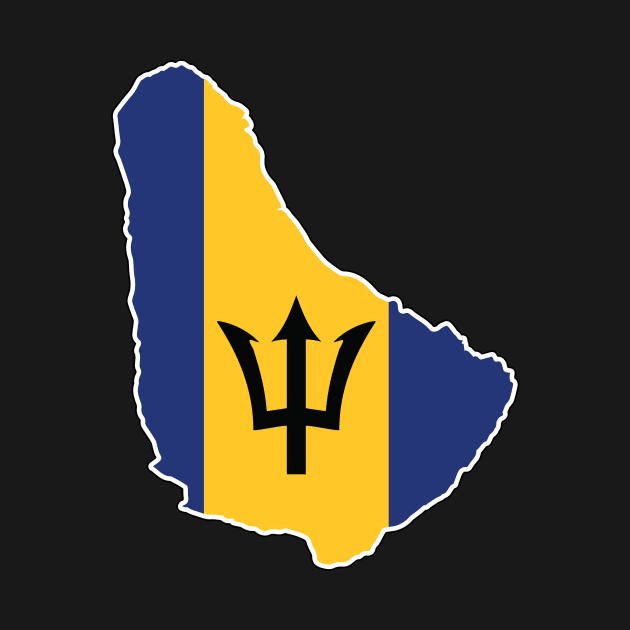 Barbados National Flag and Map by IslandConcepts