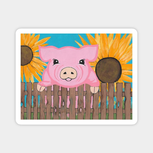 BABY Pig  Art Painting Magnet by SartorisArt1