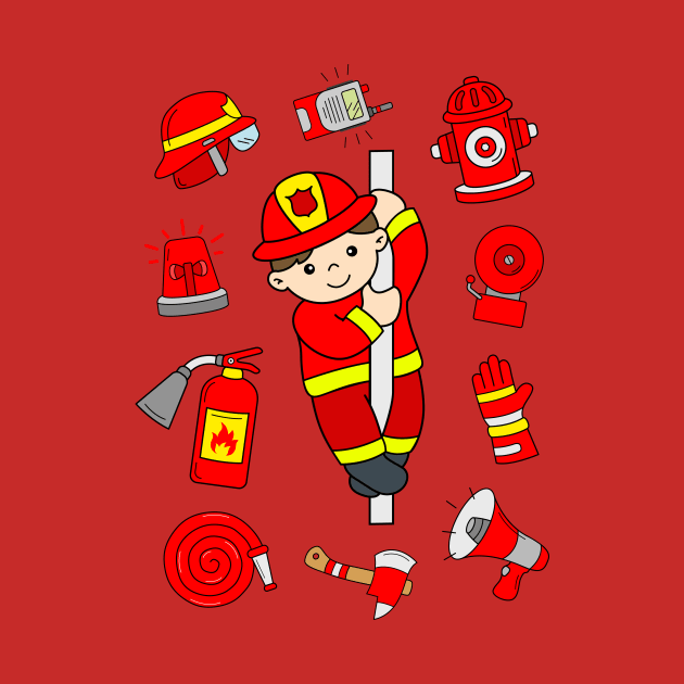 Fireman Kids Firefighter Items Toddlers by samshirts