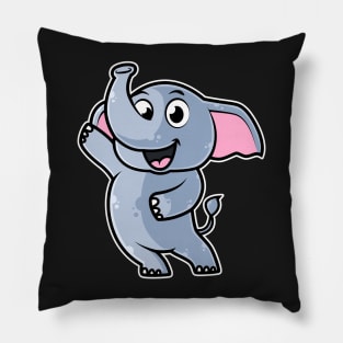 Cute Elephant Dancer - Dance for kids Kawaii Neko Anime print Pillow