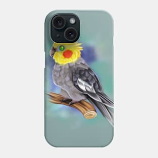 Cockatiel on branch Phone Case