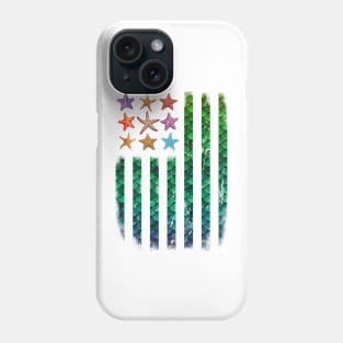 American Mermaid Flag Starfish & Stripes Phone Case