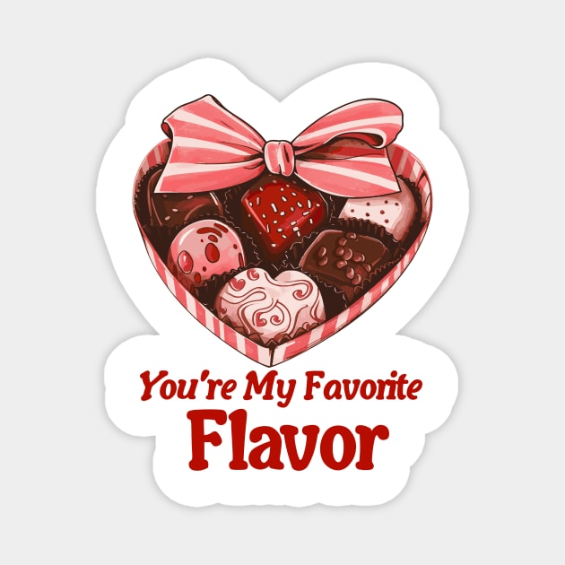 Valentine's Day: My Favorite Flavor - Heart Box of Chocolates Magnet by YUED