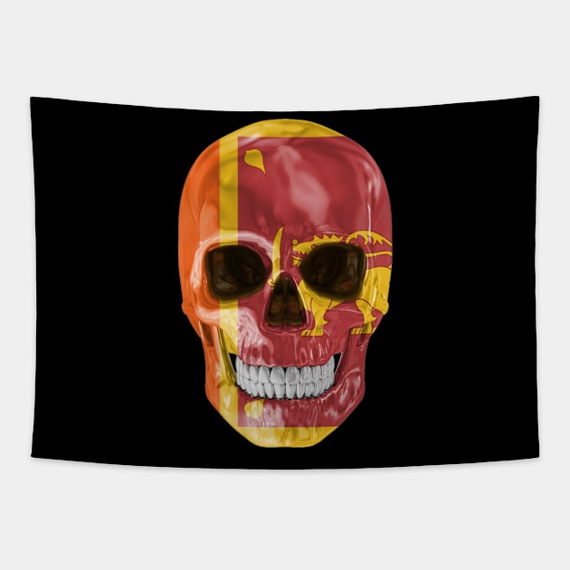 Sri Lanka Flag Skull - Gift for Sri Lankan With Roots From Sri Lanka Tapestry by Country Flags