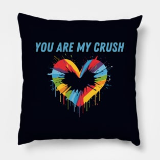 You Are My Crush, valentines day, minimalistic, LGBT Pillow