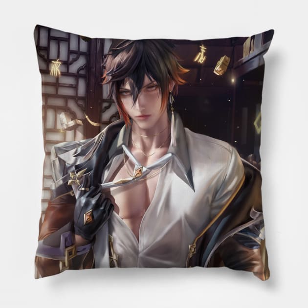 Zhongli Pillow by Sakimi Chan Art