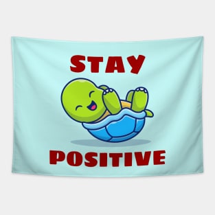 Stay Positive | Turtle Pun Tapestry