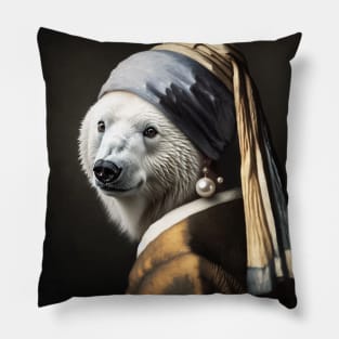 Pearl Earring Polar Bear Tee - Celebrate Polar Bear Day Pillow