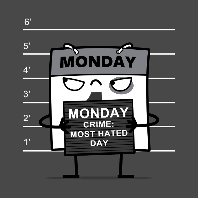 Funny Case Of The Monday Funny I Hate Monday Cute Kawaii Mugshot by Keira's Art