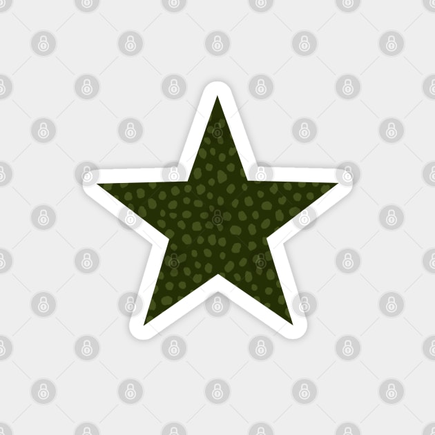 Olive Green Dalmatian Spots Magnet by OneThreeSix