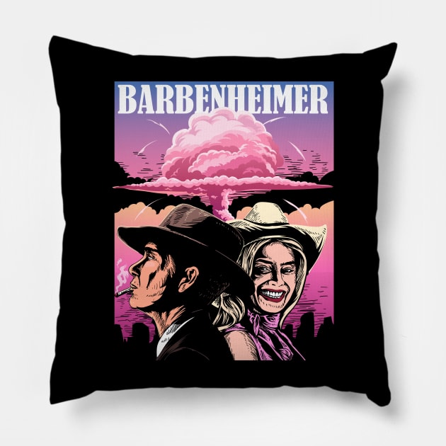 Barbenheimer // Barbie Oppenheimer Pillow by The Dare