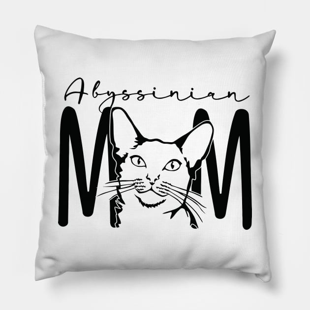 Cat Lover Gift - Abyssinian Mom - Ticked Tabby Cat Breed - Cat Mom - Rescue Kitten - Personalized Gifts For Mama - Unisex Graphic Tee Pillow by bob2ben